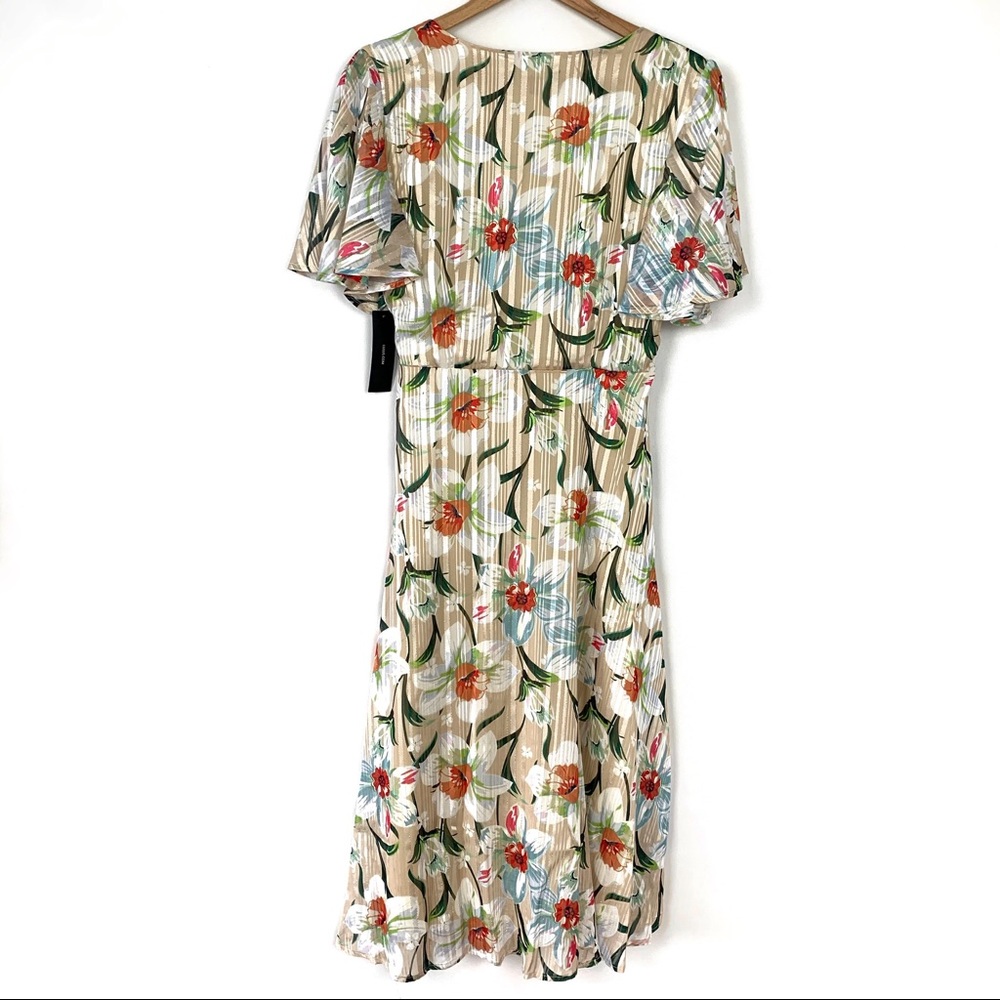 Lulus She's a Dream Beige Floral Wrap Midi Dress - Picture 4 of 8